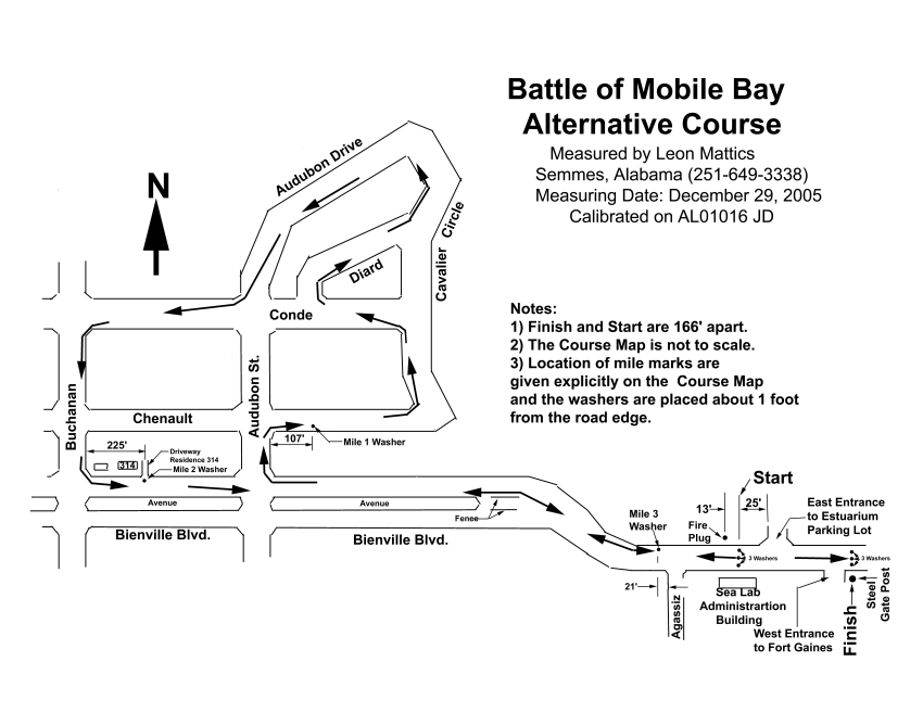 Battle of Mobile Bay 5K Course